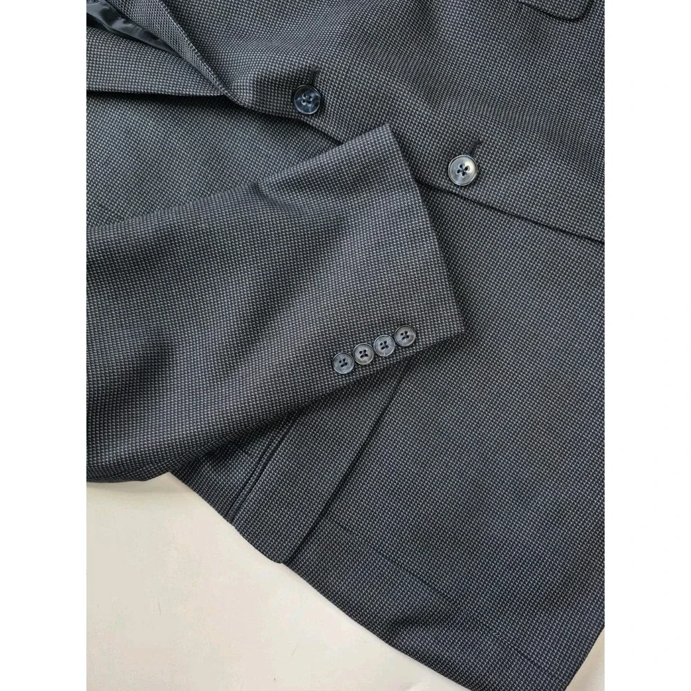Tasso Elba Mens Sport Coat 46R Navy Blue 2 Button Single Breasted Blazer